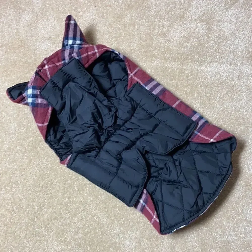 Dog / Pet Plaid Coat with Velcro - Brand New